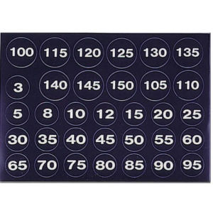 White Numbers. Black Background