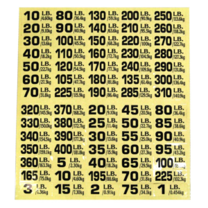 Black Number Sticker. Clear Back Ground. LB/Kg