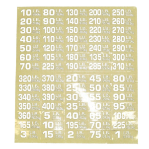 White Number Sticker. Clear Back Ground . LB/Kg (new)