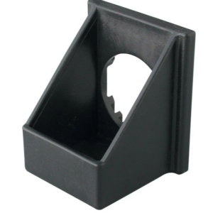 Angled Plastic End Cap with 1” Hole - 2” x 2”