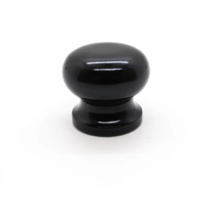Aluminum Knob - 3/8” Thread. Round. Black