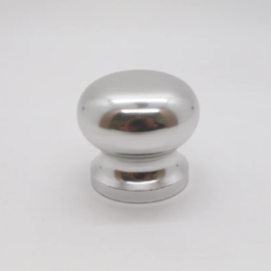 Aluminum Knob - 3/8” Thread. Round. Silver