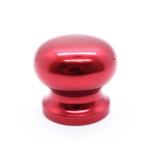 Aluminum Knob - 3/8” Thread. Round. Red