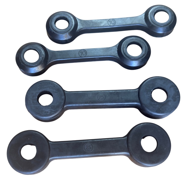 Set 70lb bone style resistance bands: (2) 10lb and (2) 25lb bands